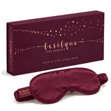 Jedwabna opaska na oczy do spania – BURGUNDY | LE SILQUE