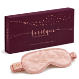 Jedwabna opaska na oczy do spania z kryształkami – ROSE GOLD | LE SILQUE