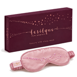 Jedwabna opaska na oczy do spania z kryształkami – SUGAR PINK | LE SILQUE