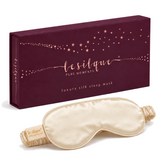 Jedwabna opaska na oczy do spania – YELLOW BEIGE | LE SILQUE