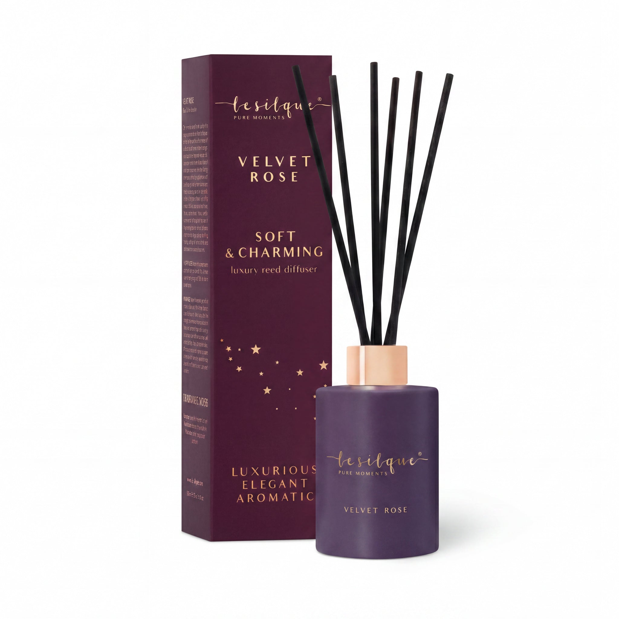 Dyfuzor zapachowy z patyczkami VELVET ROSE 120 ml | LE SILQUE