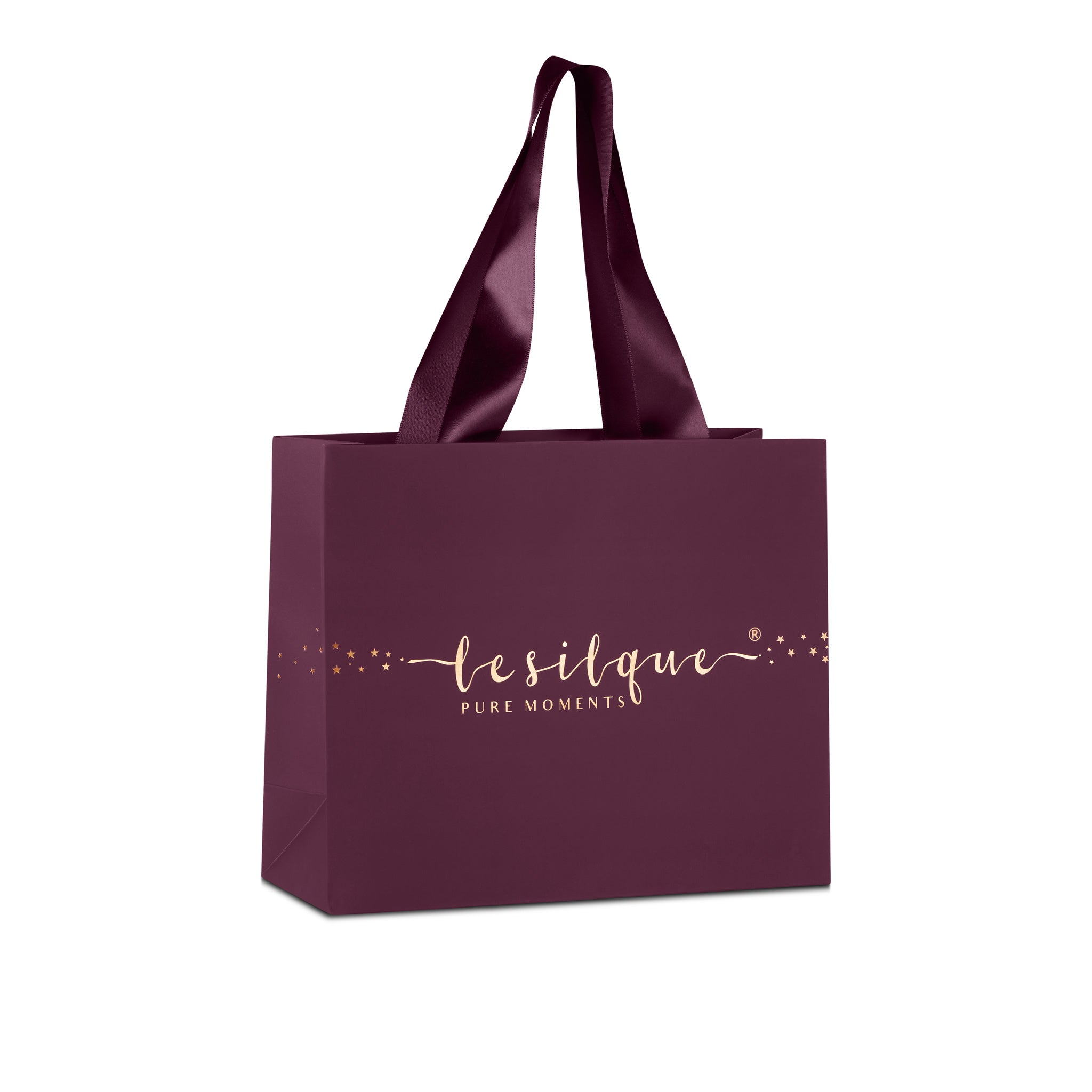 Elegancka torebka prezentowa z logo LE SILQUE burgundowa