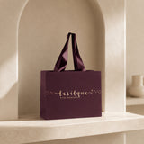 Elegancka torebka prezentowa z logo LE SILQUE burgundowa