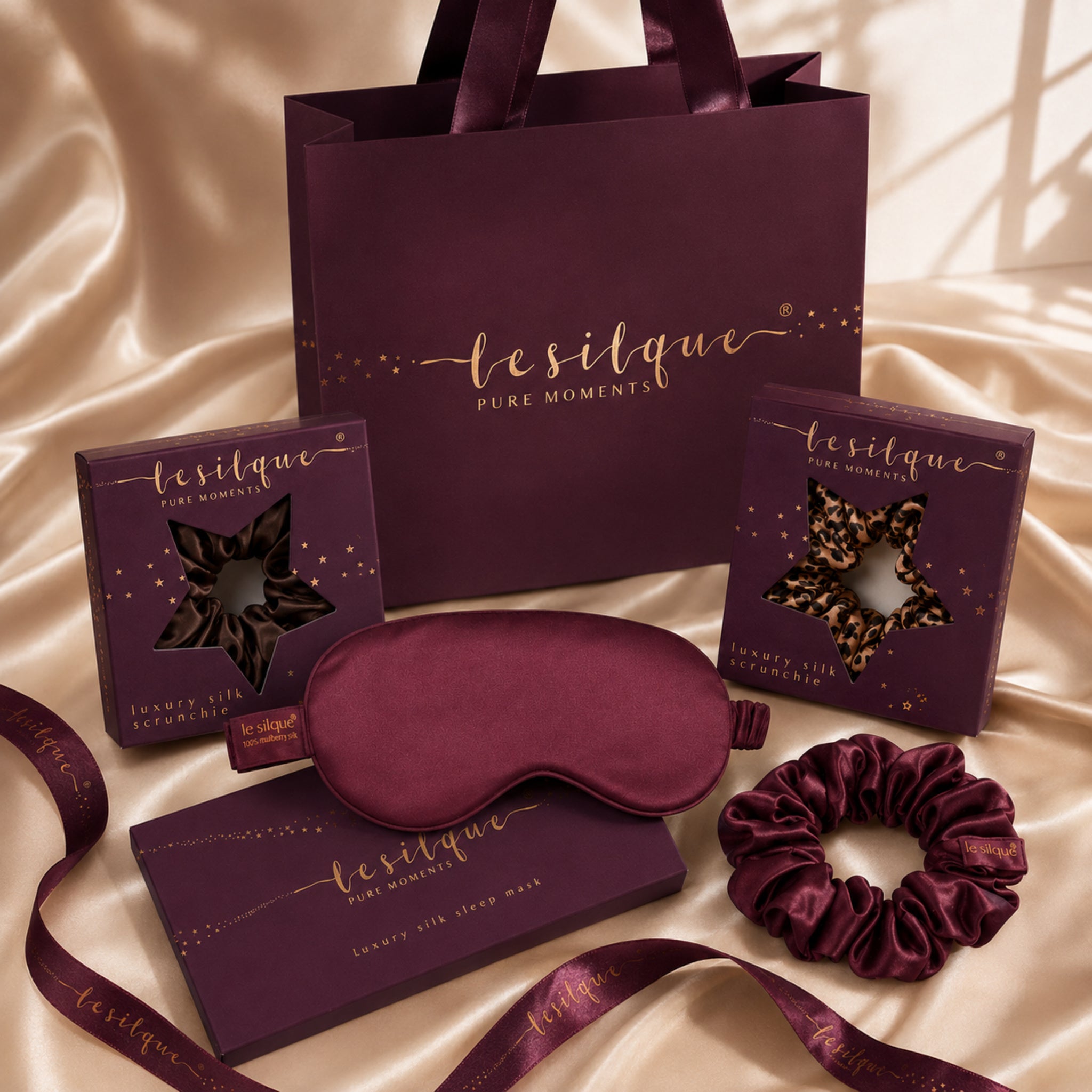 Elegancka torebka prezentowa z logo LE SILQUE burgundowa