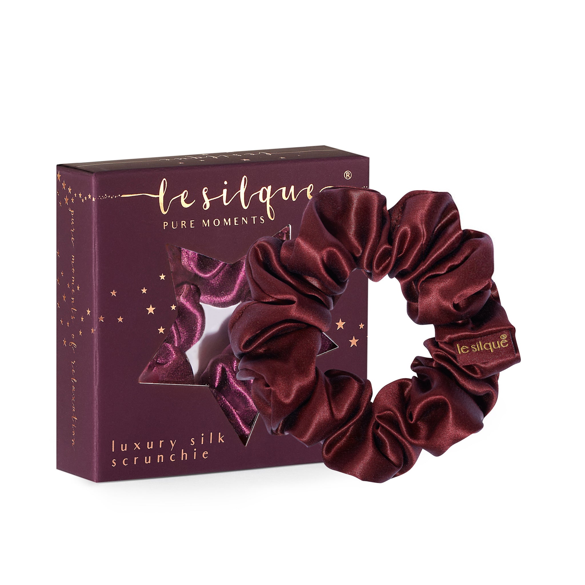 Gumka do włosów z jedwabiu BURGUNDY | LE SILQUE