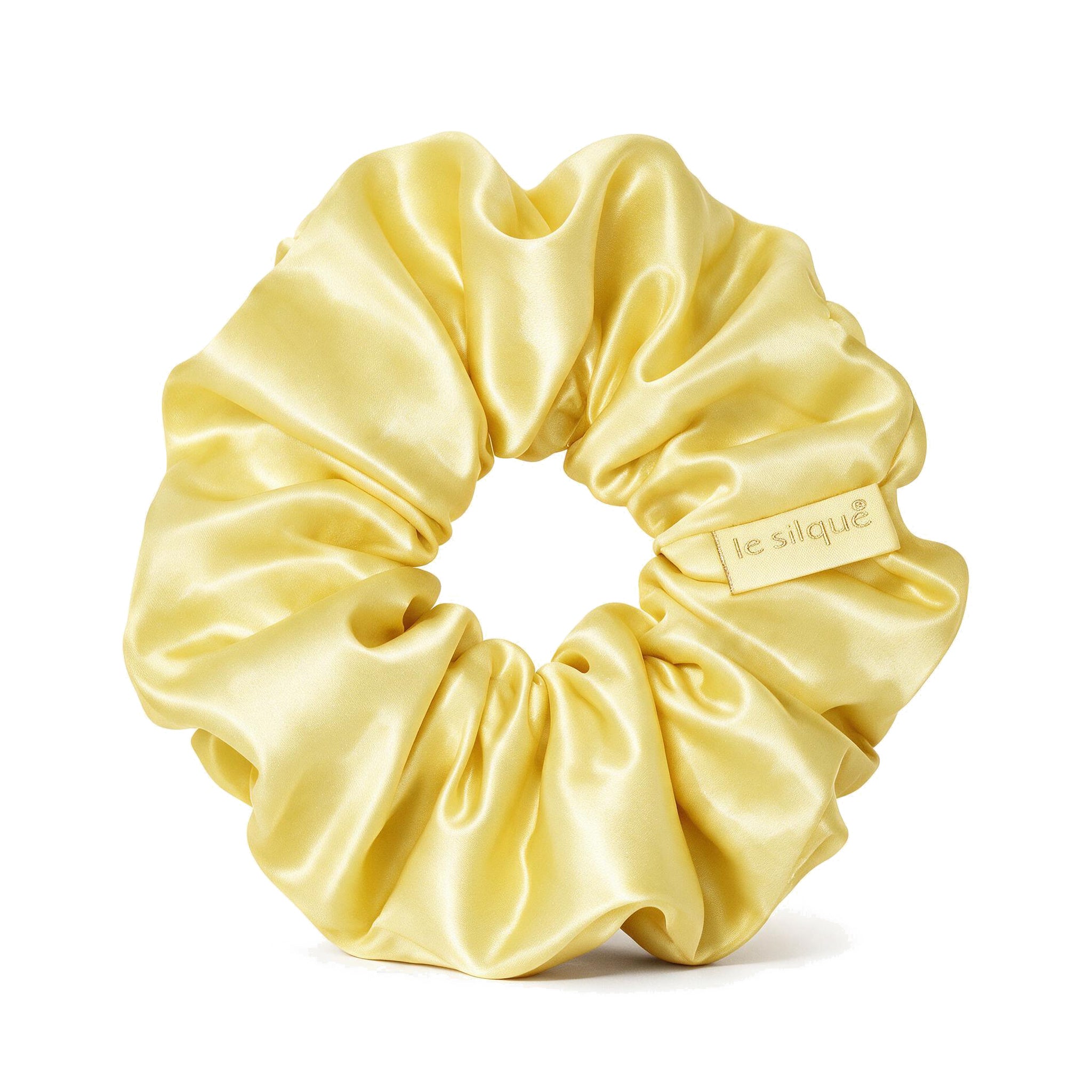 BUTTER YELLOW Silk Hair Scrunchie - Size L | LE SILQUE