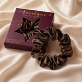 COFFEE Silk Hair Scrunchie | LE SILQUE