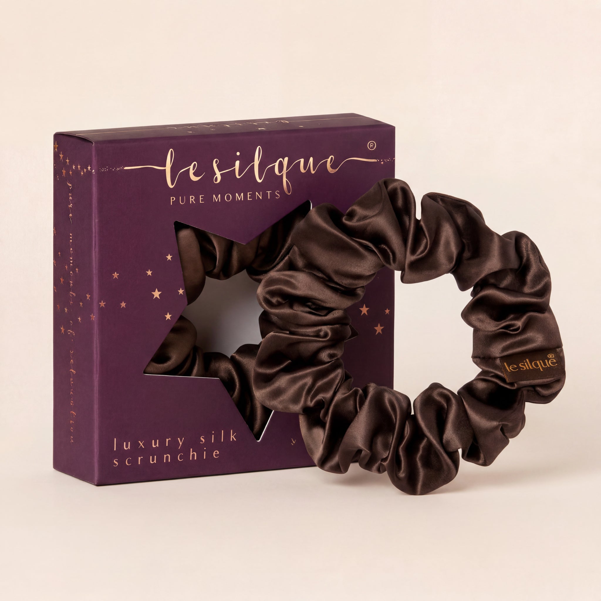 COFFEE Silk Hair Scrunchie | LE SILQUE