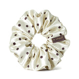Gumka do włosów z jedwabiu VANILLA DOTS - rozmiar L | LE SILQUE