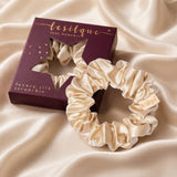 Silk Hair Scrunchie YELLOW BEIGE | LE SILQUE