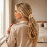 Silk Hair Scrunchie YELLOW BEIGE | LE SILQUE