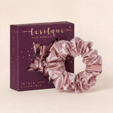 Silk Hair Scrunchie with SUGAR PINK Crystals | LE SILQUE