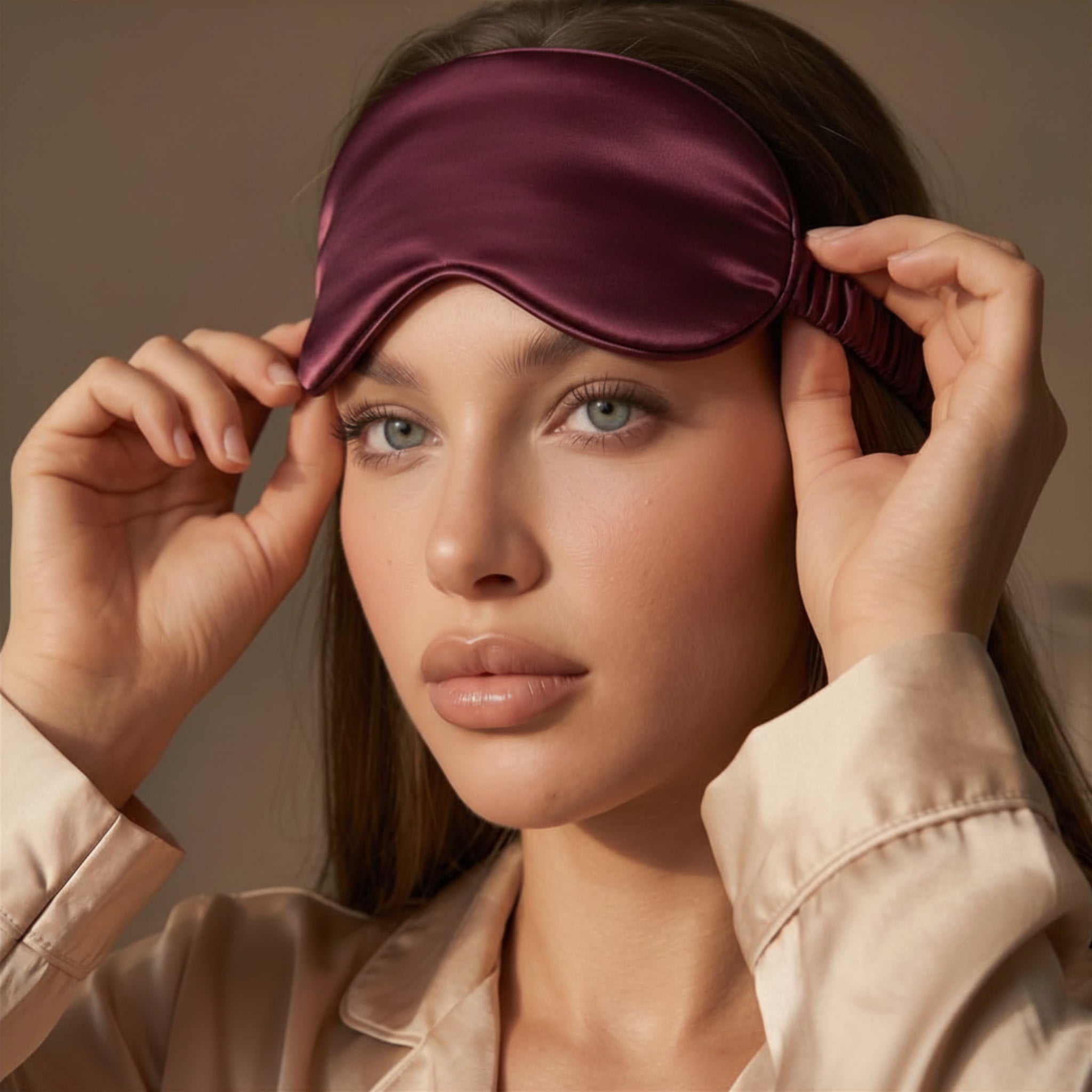 Silk Sleep Mask – BURGUNDY | LE SILQUE