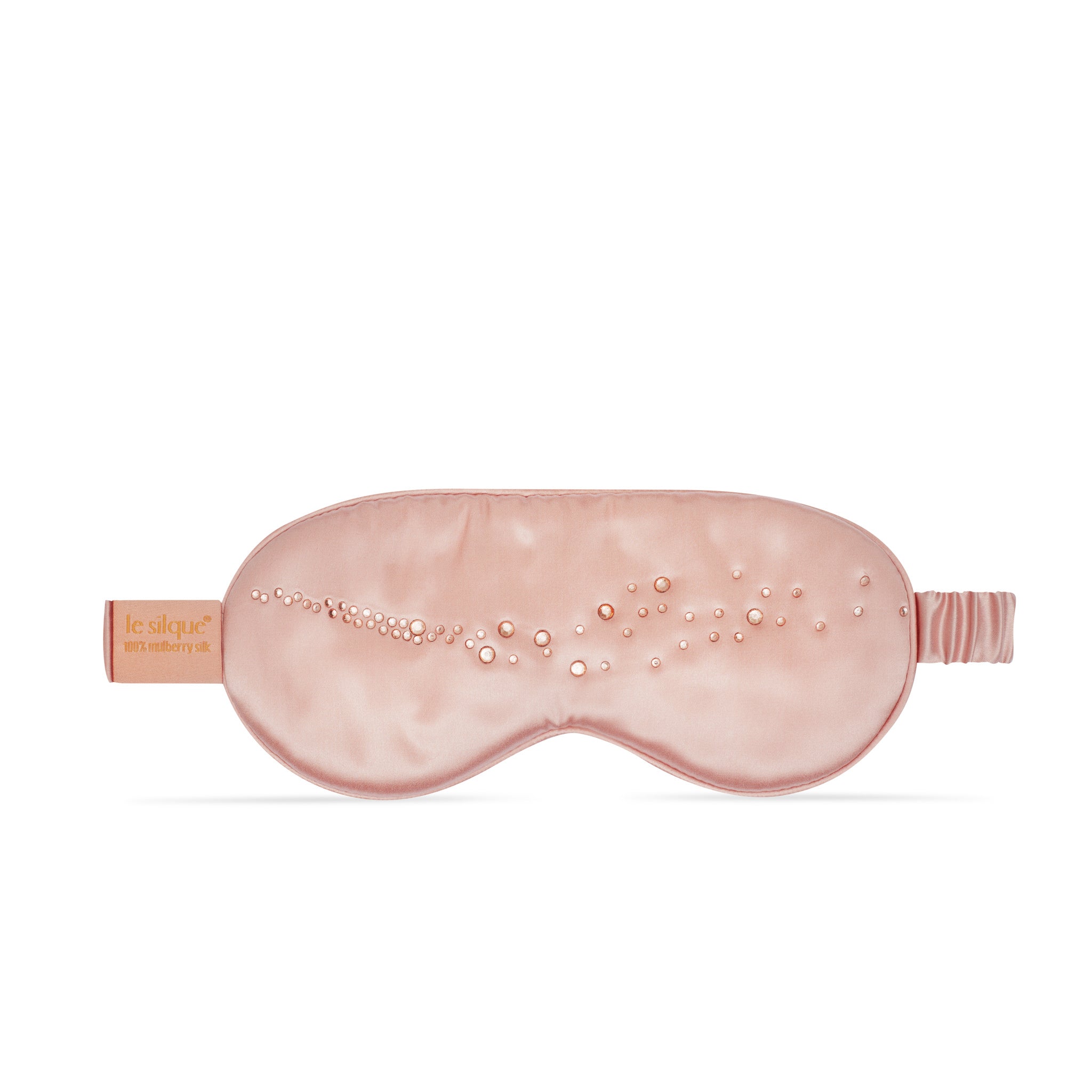 Jedwabna opaska na oczy do spania z kryształkami – ROSE GOLD | LE SILQUE