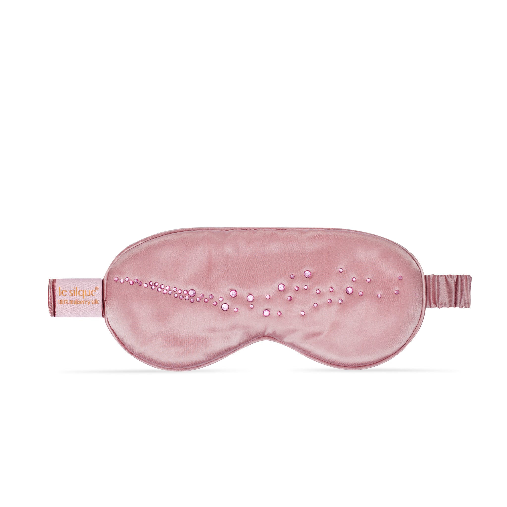 Jedwabna opaska na oczy do spania z kryształkami – SUGAR PINK | LE SILQUE