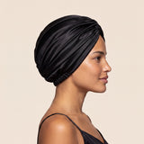 Jedwabny turban na włosy BLACK – 100% jedwab morwowy 22 momme | LE SILQUE