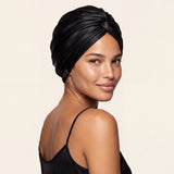Jedwabny turban na włosy BLACK – 100% jedwab morwowy 22 momme | LE SILQUE