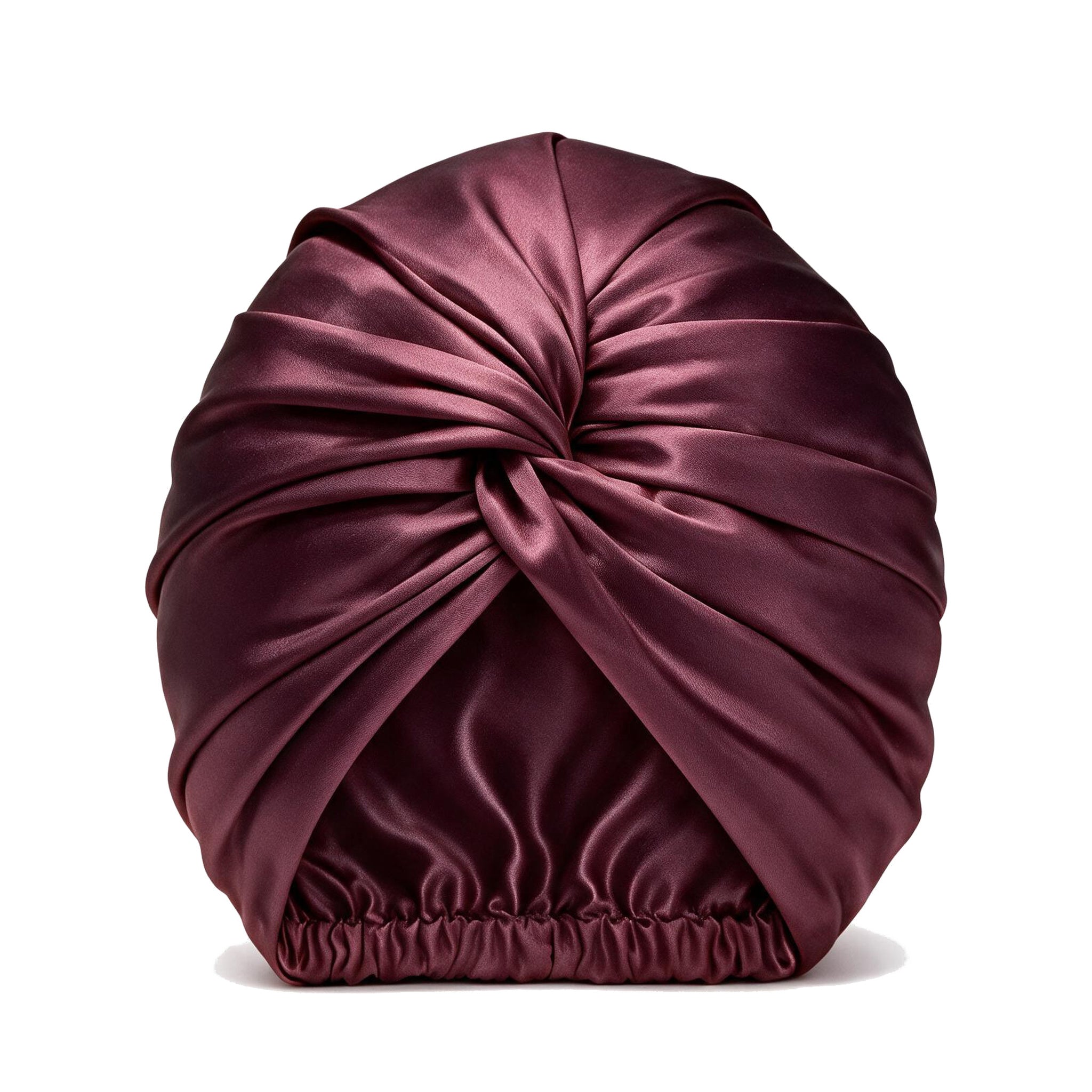 Jedwabny turban na włosy BURGUNDY – 100% jedwab morwowy 22 momme | LE SILQUE
