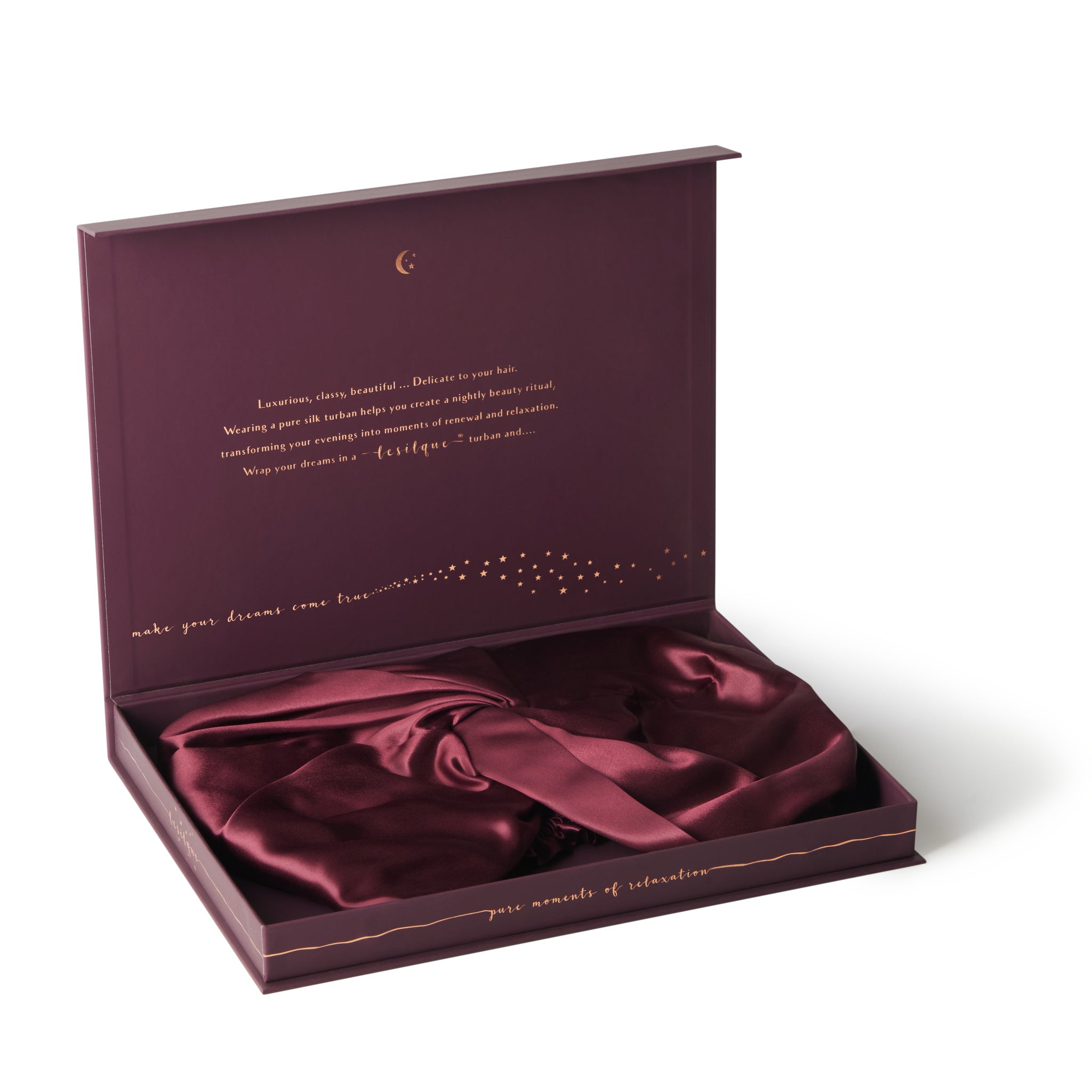 Jedwabny turban na włosy BURGUNDY – 100% jedwab morwowy 22 momme | LE SILQUE