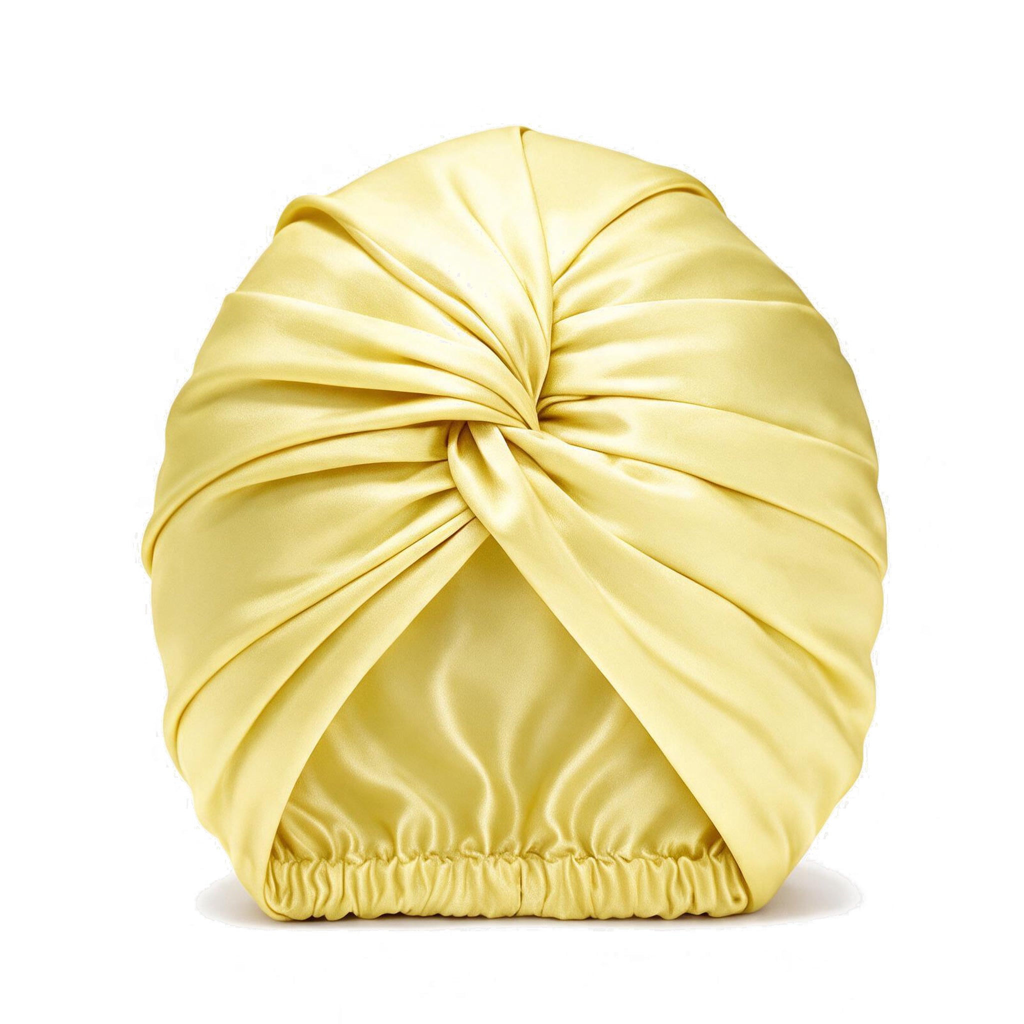 Jedwabny turban na włosy BUTTER YELLOW – 100% jedwab morwowy 22 momme | LE SILQUE