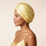Jedwabny turban na włosy BUTTER YELLOW – 100% jedwab morwowy 22 momme | LE SILQUE
