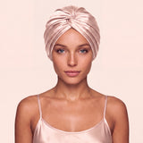 Jedwabny turban na włosy ROSE GOLD – 100% jedwab morwowy 22 momme | LE SILQUE