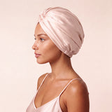 Jedwabny turban na włosy ROSE GOLD – 100% jedwab morwowy 22 momme | LE SILQUE