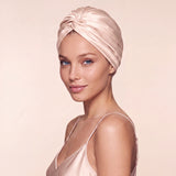 Jedwabny turban na włosy ROSE GOLD – 100% jedwab morwowy 22 momme | LE SILQUE