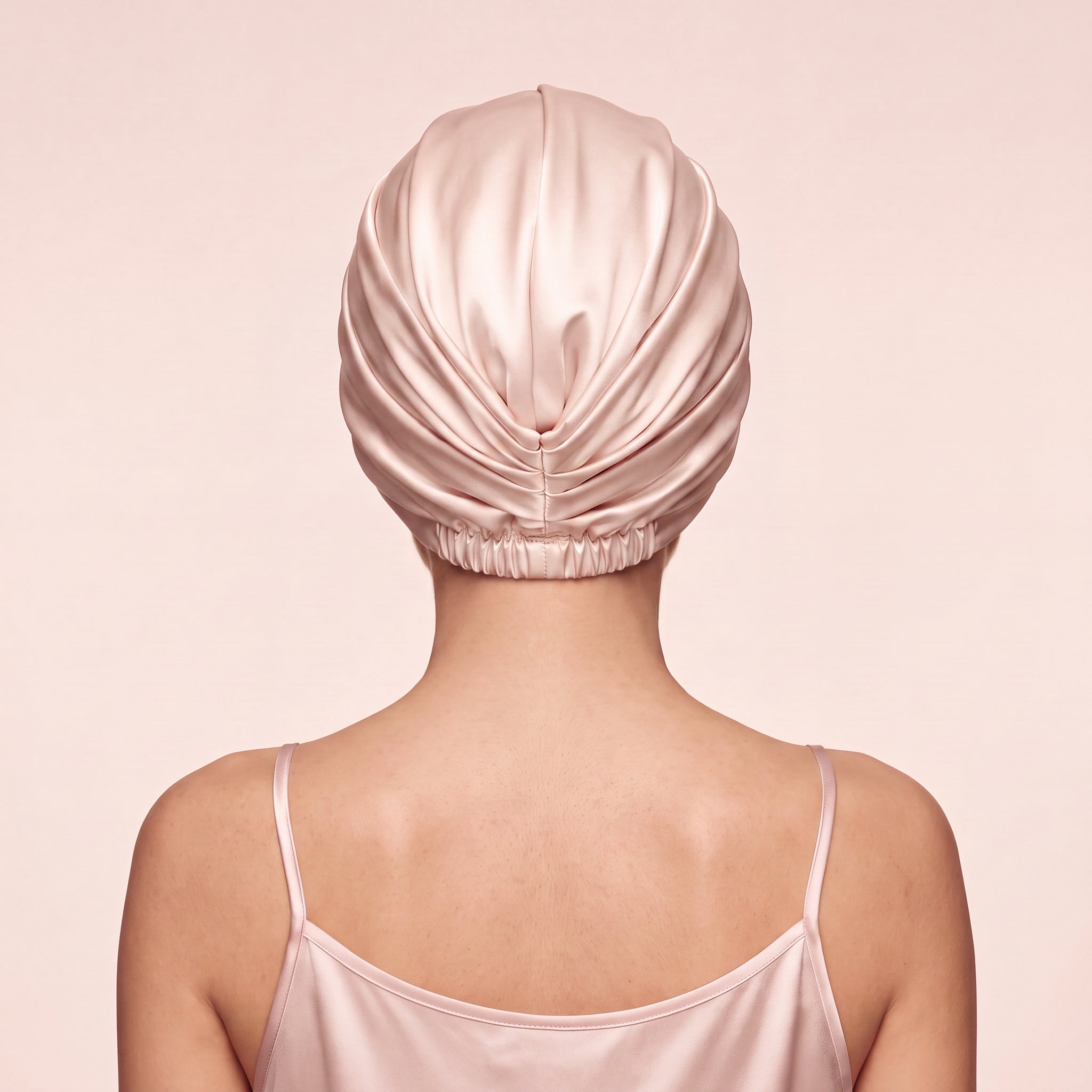 Jedwabny turban na włosy ROSE GOLD – 100% jedwab morwowy 22 momme | LE SILQUE