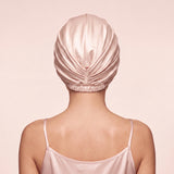 Jedwabny turban na włosy ROSE GOLD – 100% jedwab morwowy 22 momme | LE SILQUE