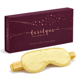 Jedwabna opaska na oczy do spania – BUTTER YELLOW | LE SILQUE