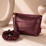 Zestaw beauty BURGUNDY – kosmetyczka, gumka i płatki pod oczy | LE SILQUE