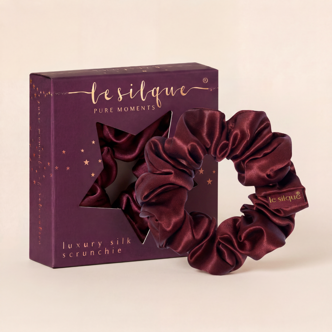Gumka do włosów z jedwabiu BURGUNDY | LE SILQUE