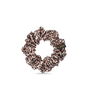 Gumka do włosów z naturalnego jedwabiu w zwierzęcy wzór leopard – Le Silque