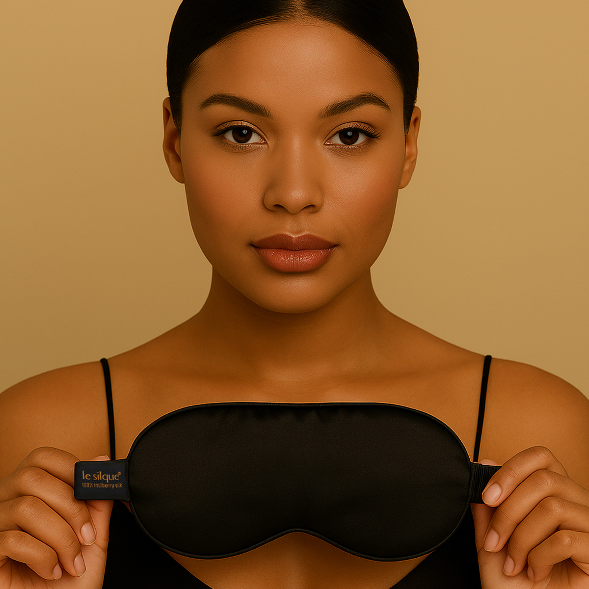 LE SILQUE Opaska na oczy z jedwabiu – BLACK