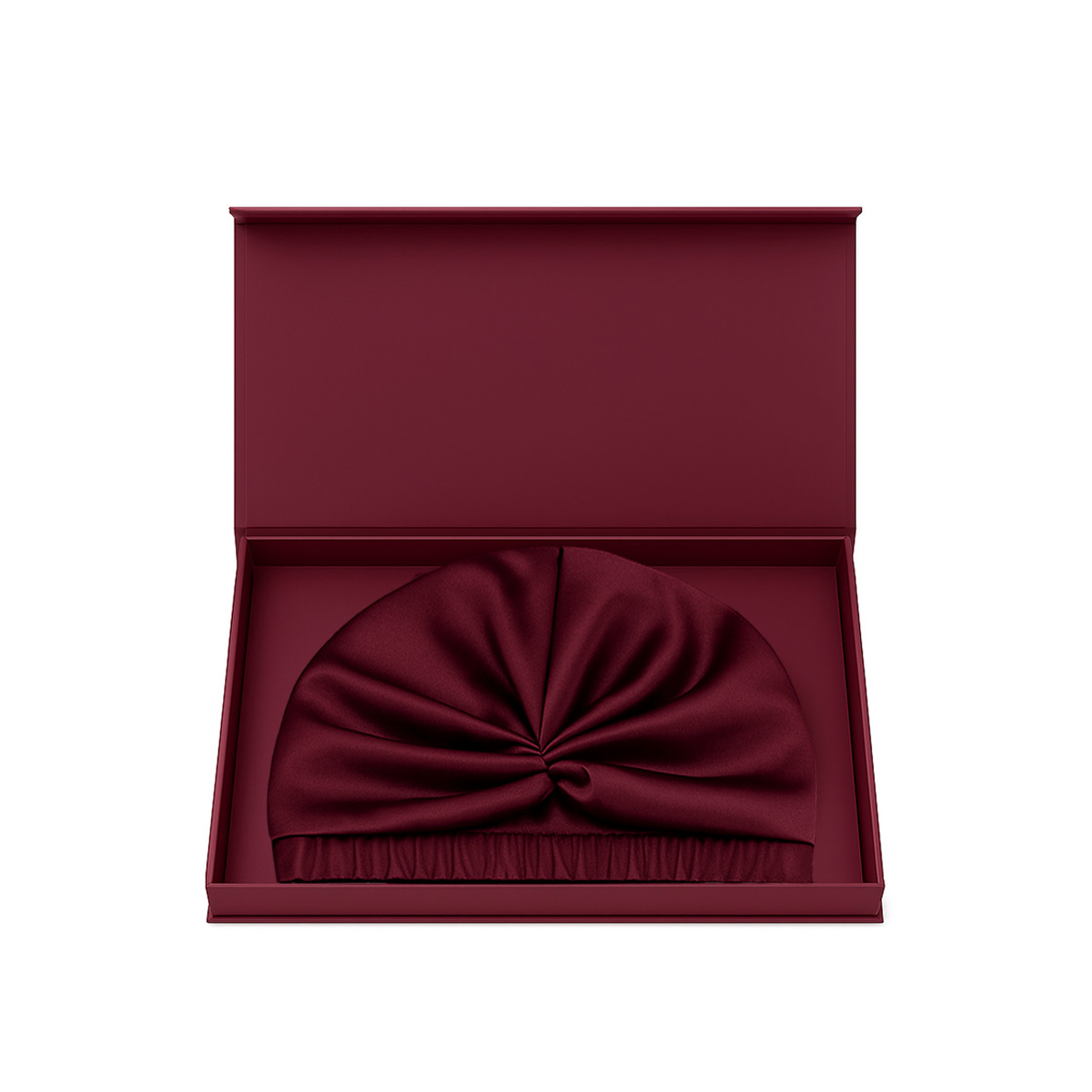 LE SILQUE Jedwabny turban na włosy  – BURGUNDY