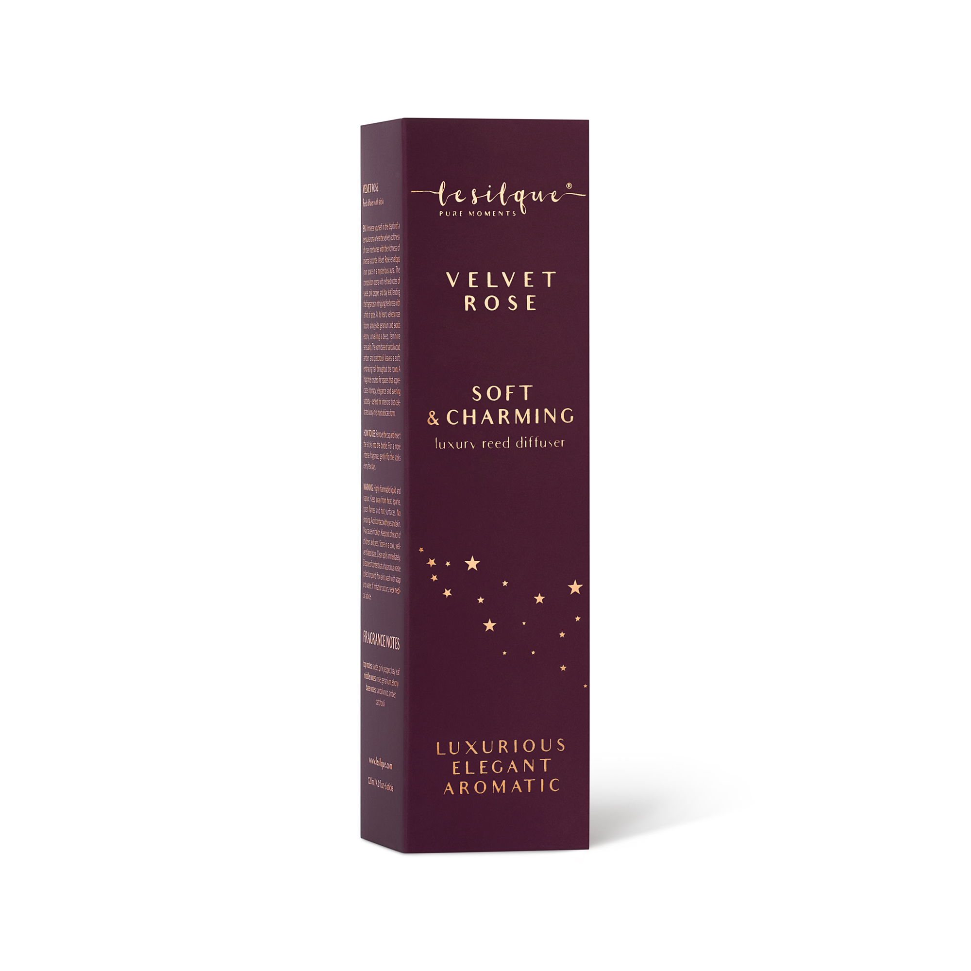 Dyfuzor zapachowy z patyczkami VELVET ROSE 120 ml | LE SILQUE