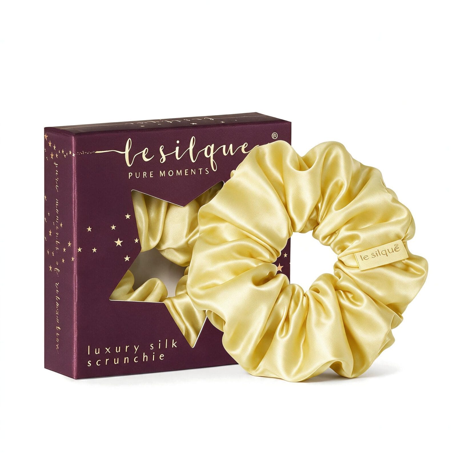 Gumka do włosów z jedwabiu BUTTER YELLOW – rozmiar L | LE SILQUE