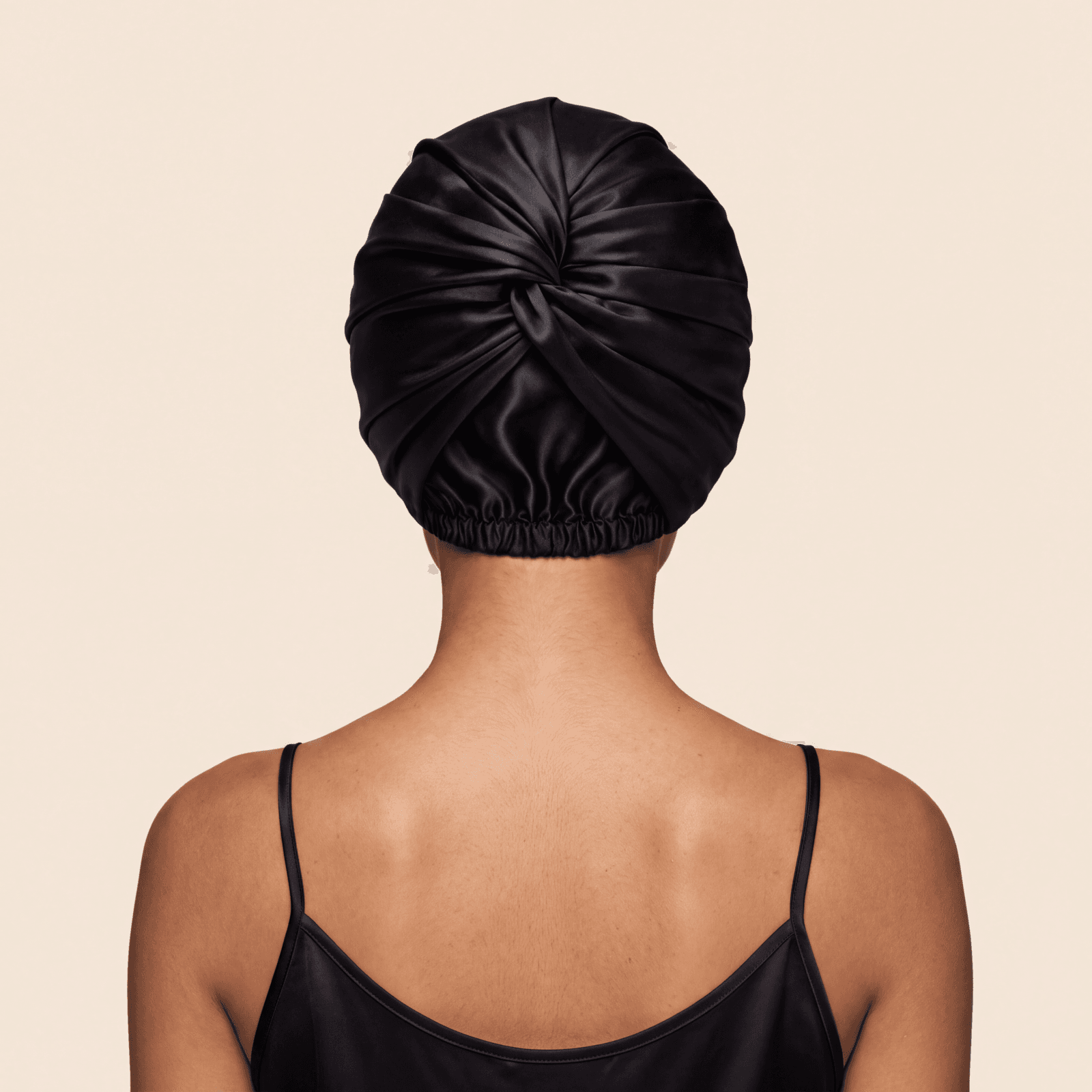 Jedwabny turban na włosy BLACK – 100% jedwab morwowy 22 momme | LE SILQUE