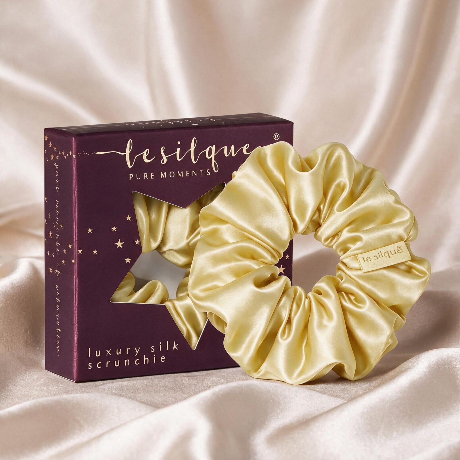 Gumka do włosów z jedwabiu BUTTER YELLOW – rozmiar L | LE SILQUE