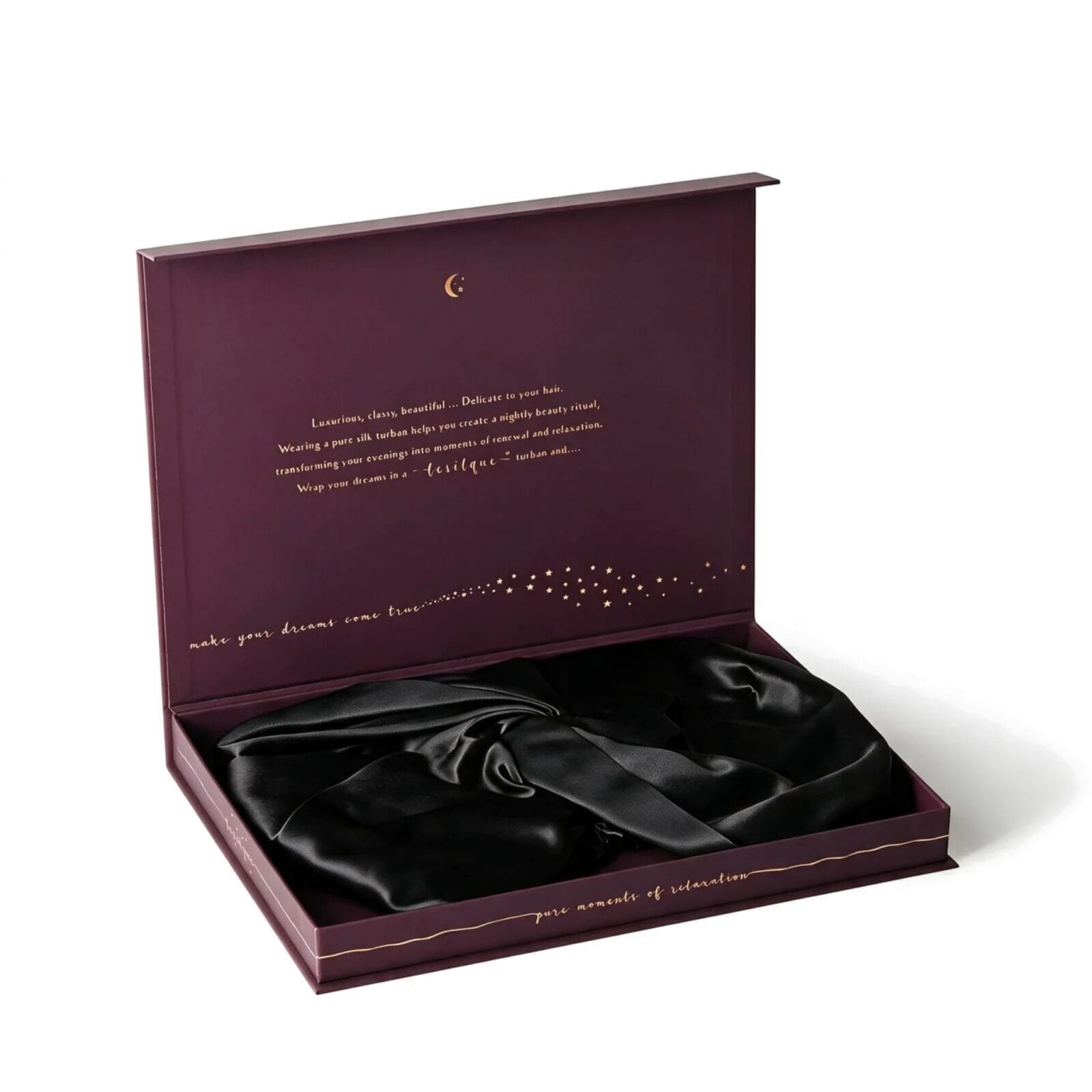 Jedwabny turban na włosy BLACK – 100% jedwab morwowy 22 momme | LE SILQUE