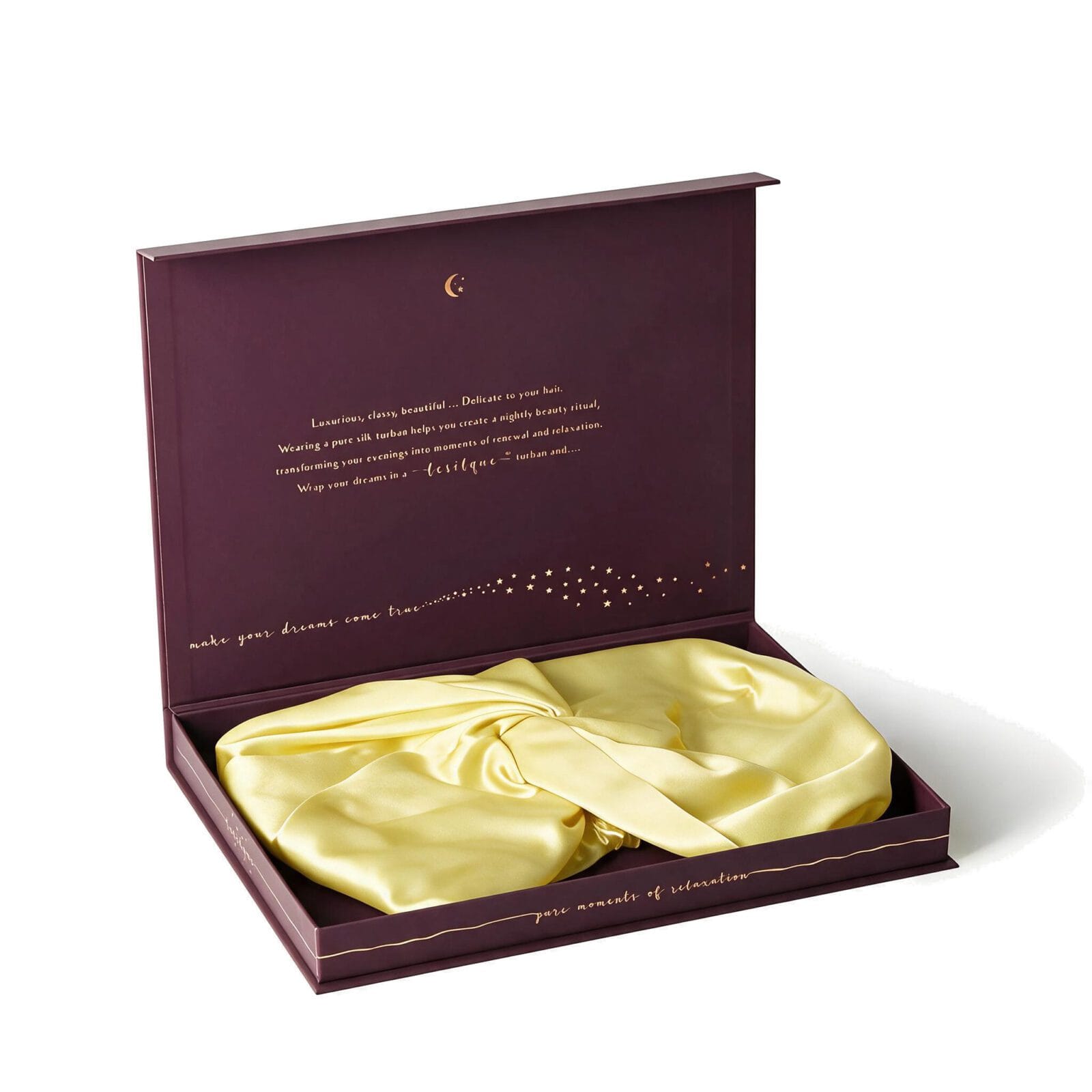 Jedwabny turban na włosy BUTTER YELLOW – 100% jedwab morwowy 22 momme | LE SILQUE